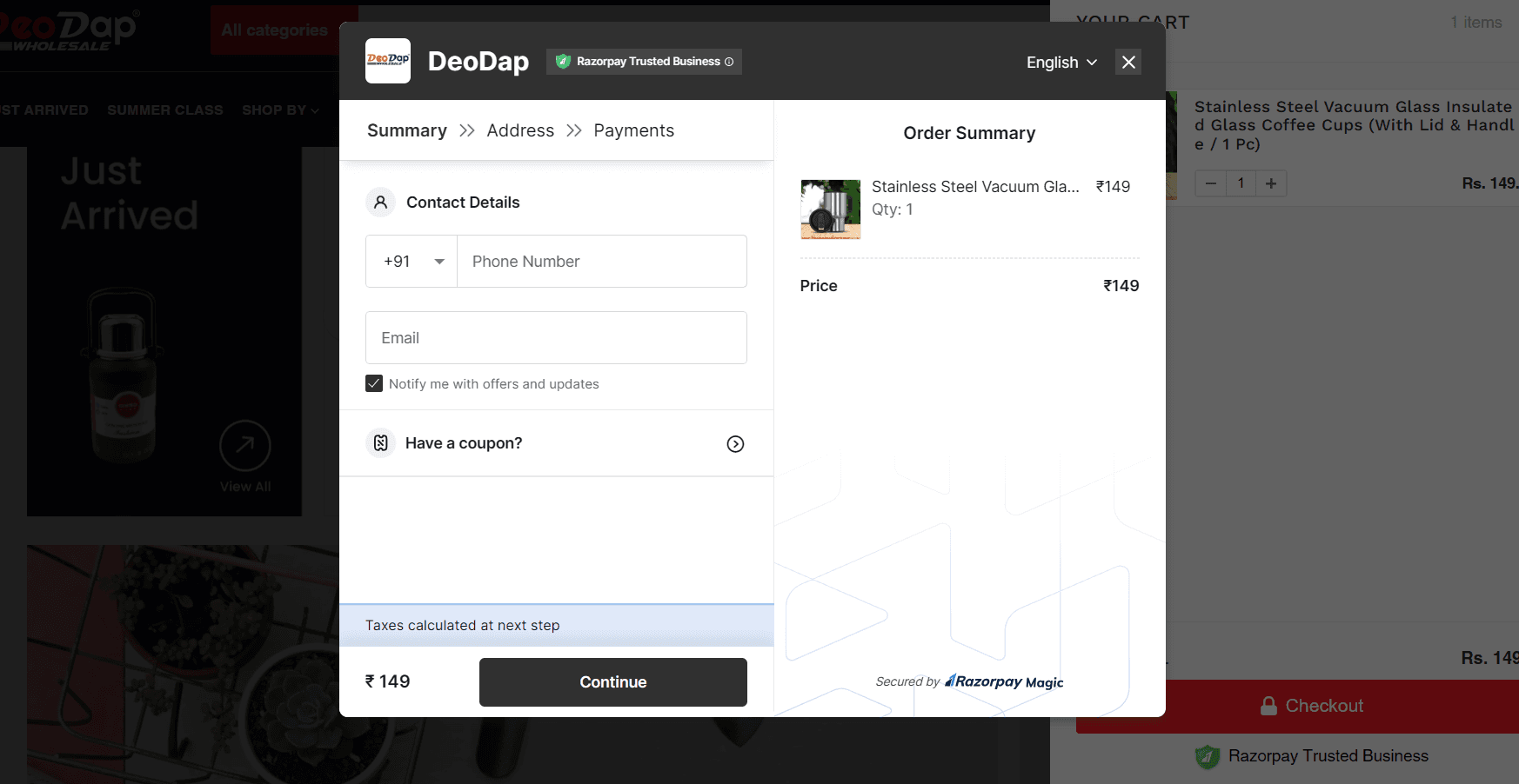 How to apply DeoDap coupon code